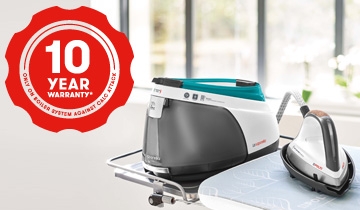 La Vaporella XT90C: 10 years warranty on boiler system on boiler against calc attack