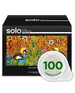 100 Cápsulas SOLO Caffè Monorigine Tanzania E.S.E Compostáveis