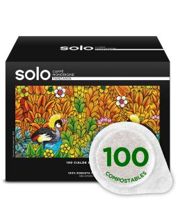 SOLO CAFFE MONORIGINE TANZANIA 100 CÁPSULAS E.S.E COMPOSTABLES