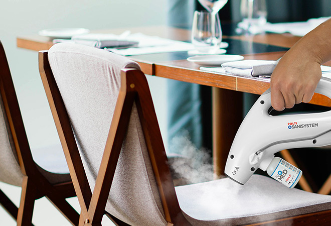 Polti steam disinfection padded chair